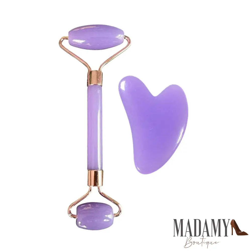 Gua Sha Massageador Facial Verde Roxo