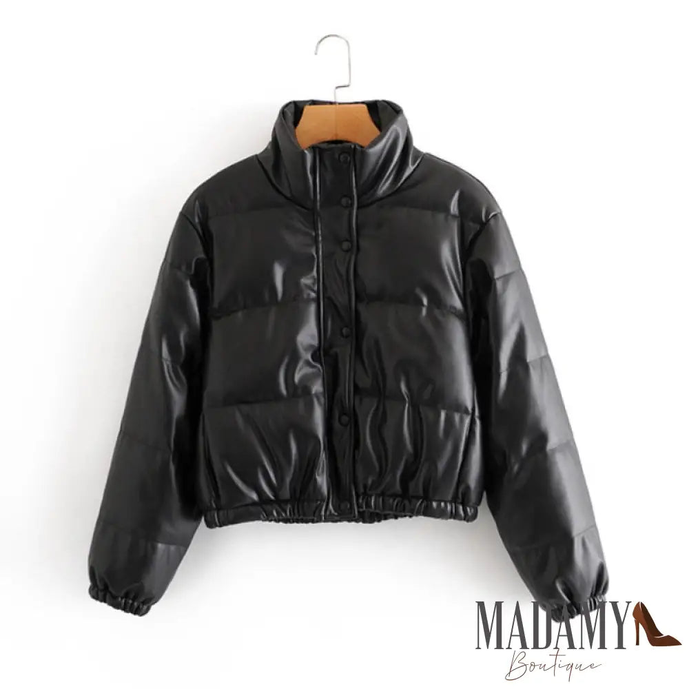 Jaqueta De Couro Puffer