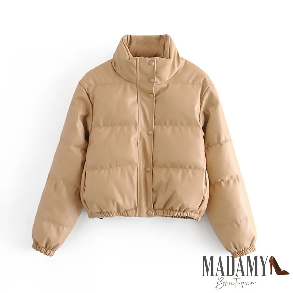 Jaqueta De Couro Puffer