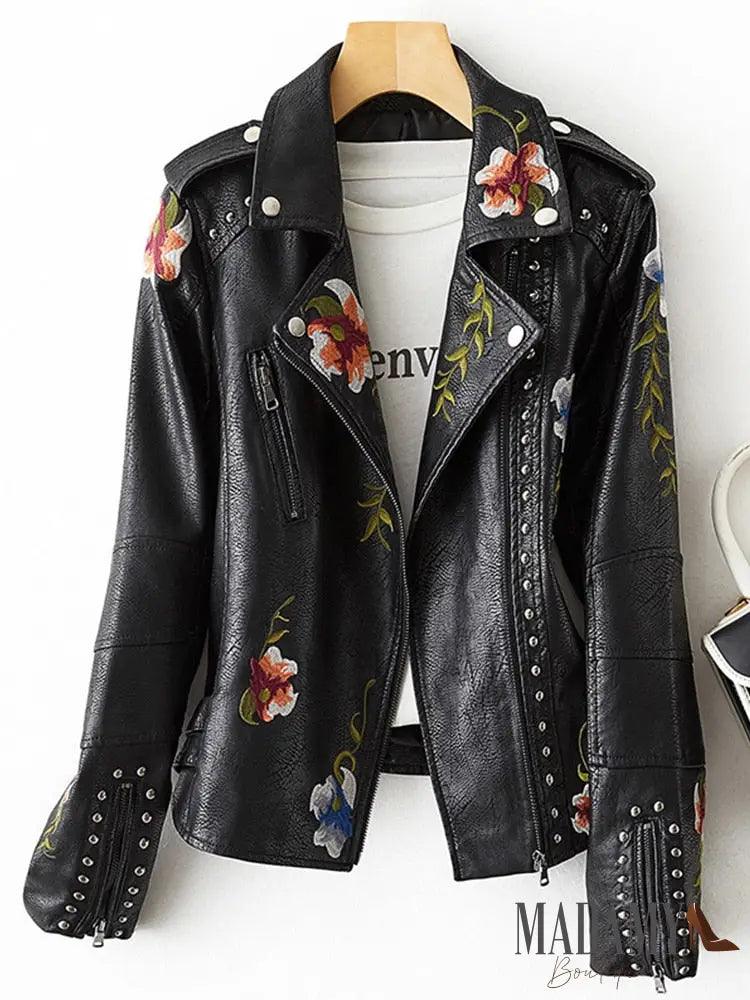 Jaqueta Madamy Flowers Preto / Pp