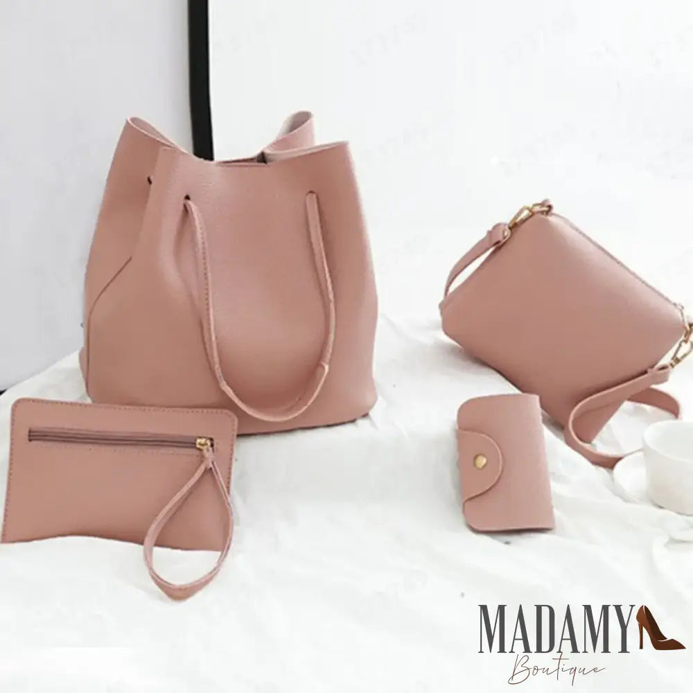 4 Pieces Women Bags Set Stylish Female Wallet Pu Leather Shoulder Messenger Tote Bag Fashion Decor Accessory Bags Women