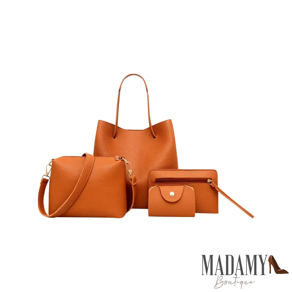 4 Pieces Women Bags Set Stylish Female Wallet Pu Leather Shoulder Messenger Tote Bag Fashion Decor Accessory Bags Women