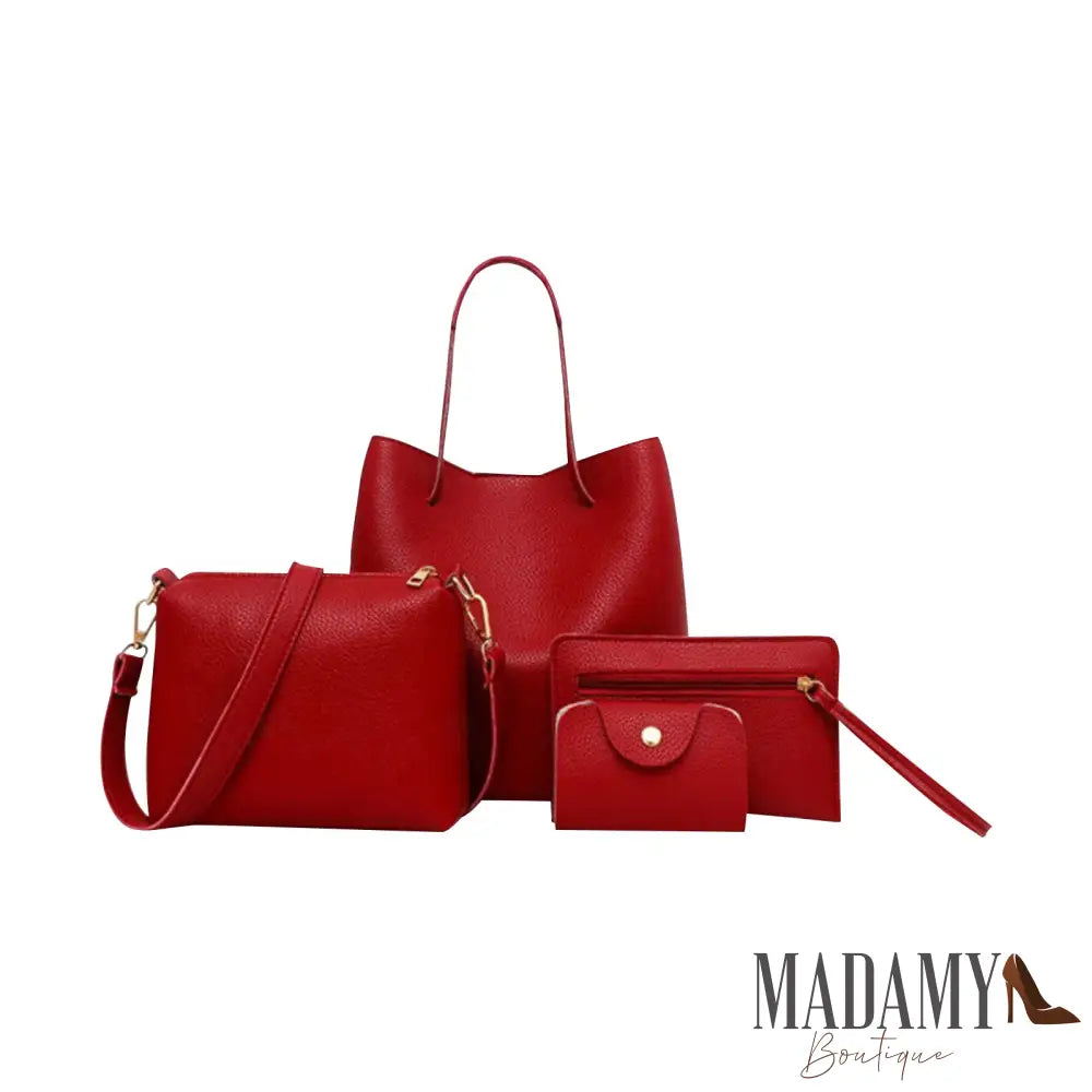 4 Pieces Women Bags Set Stylish Female Wallet Pu Leather Shoulder Messenger Tote Bag Fashion Decor Accessory Bags Women