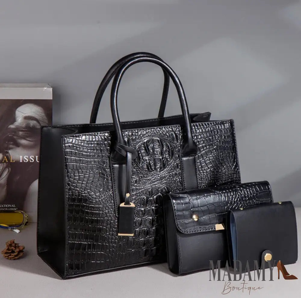 TRAVEASY 2024 New Crocodile Pattern Handbag Women PU Leather Vintage Style Shoulder Bag Large Capacity Laides Hand Bags