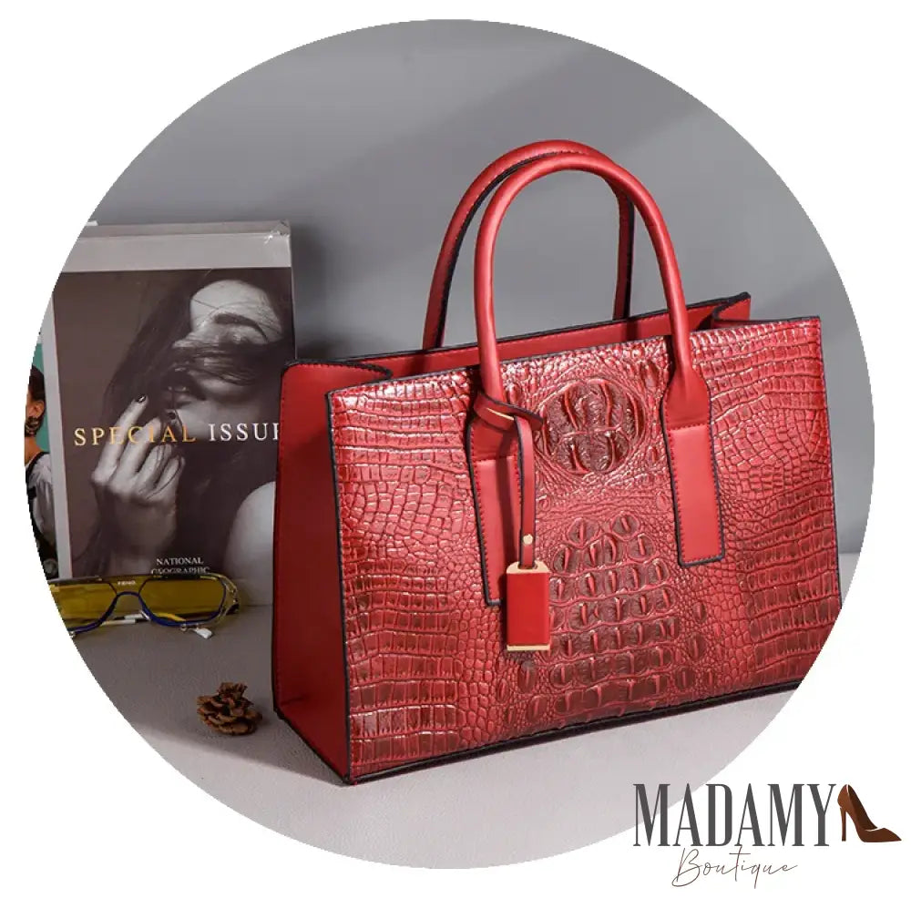 TRAVEASY 2024 New Crocodile Pattern Handbag Women PU Leather Vintage Style Shoulder Bag Large Capacity Laides Hand Bags