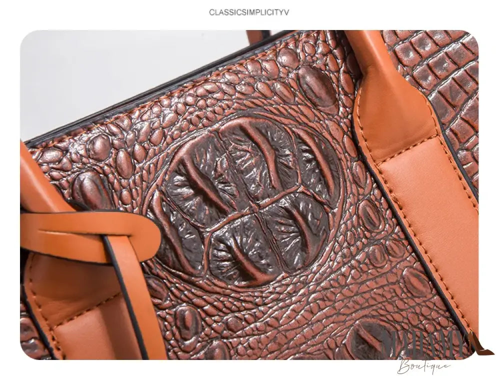 TRAVEASY 2024 New Crocodile Pattern Handbag Women PU Leather Vintage Style Shoulder Bag Large Capacity Laides Hand Bags