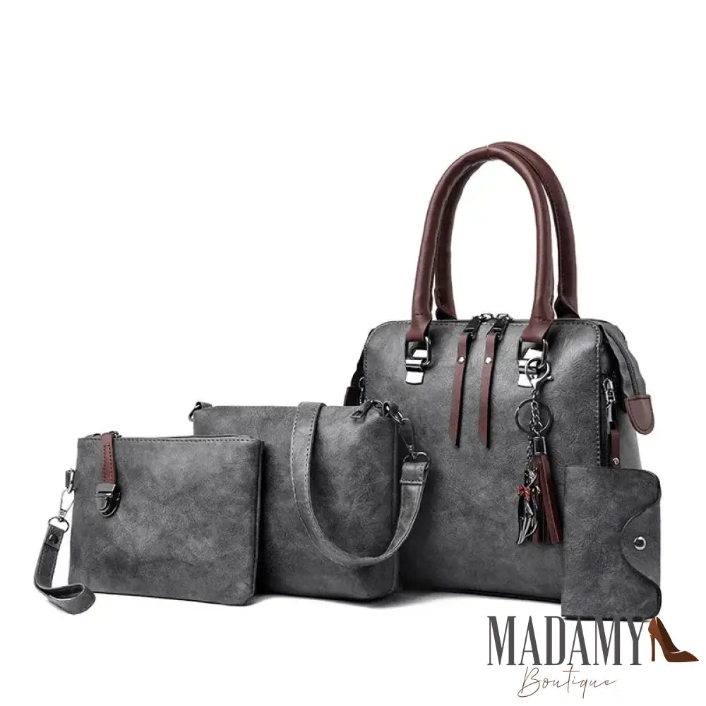 Female Composite Shoulder Bags 4 Pieces/set Luxury Handbags Women Vintage PU Leather Bags Tassel Designer Messenger