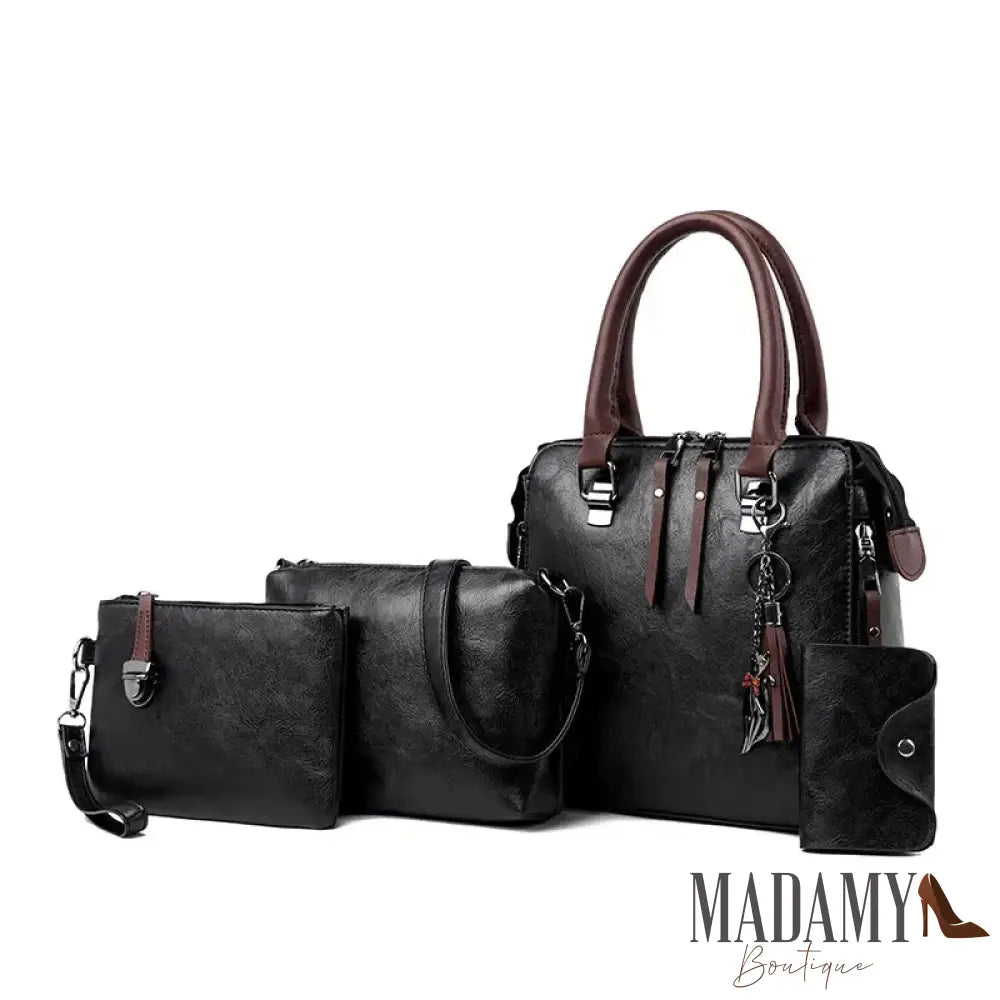 Female Composite Shoulder Bags 4 Pieces/set Luxury Handbags Women Vintage PU Leather Bags Tassel Designer Messenger