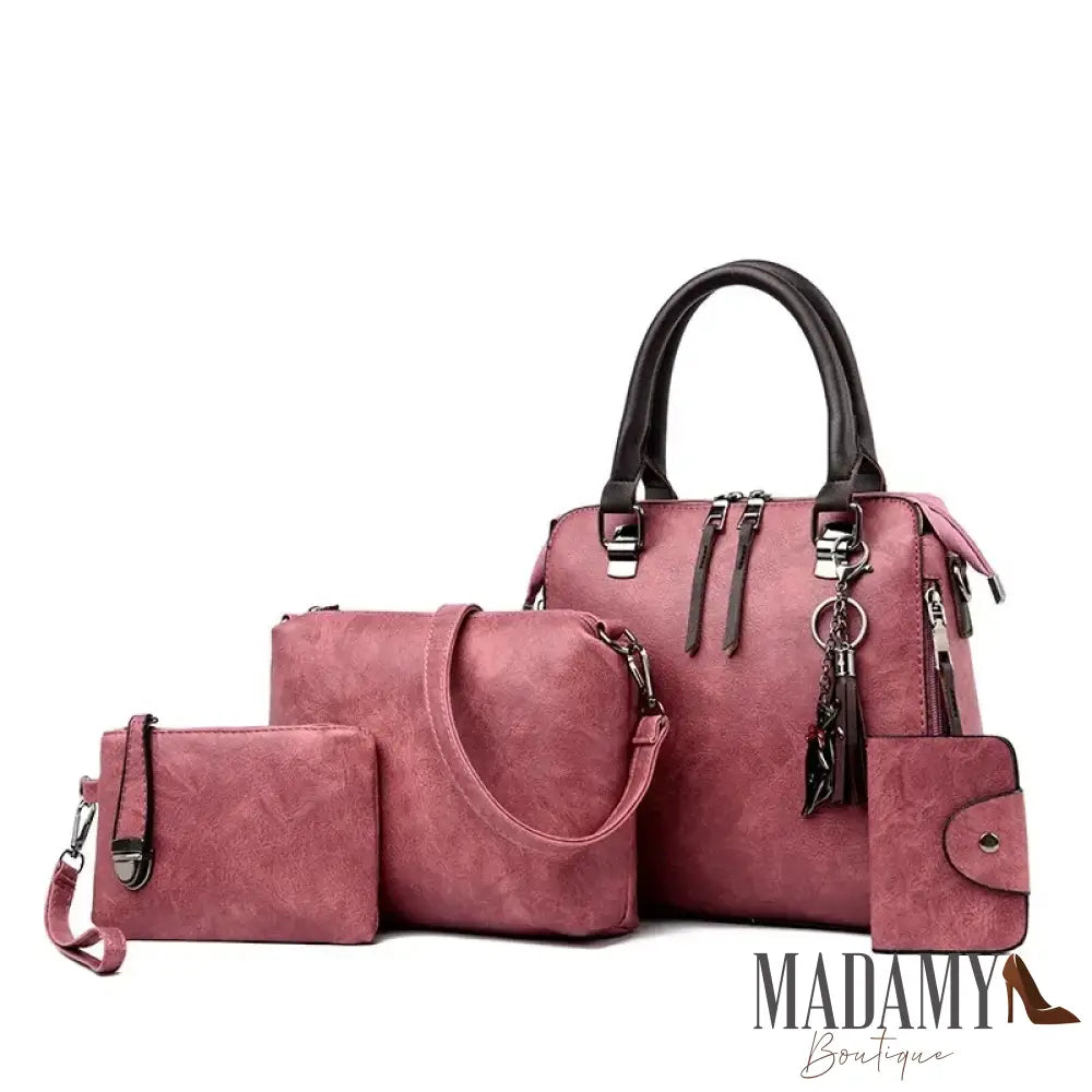 Female Composite Shoulder Bags 4 Pieces/set Luxury Handbags Women Vintage PU Leather Bags Tassel Designer Messenger
