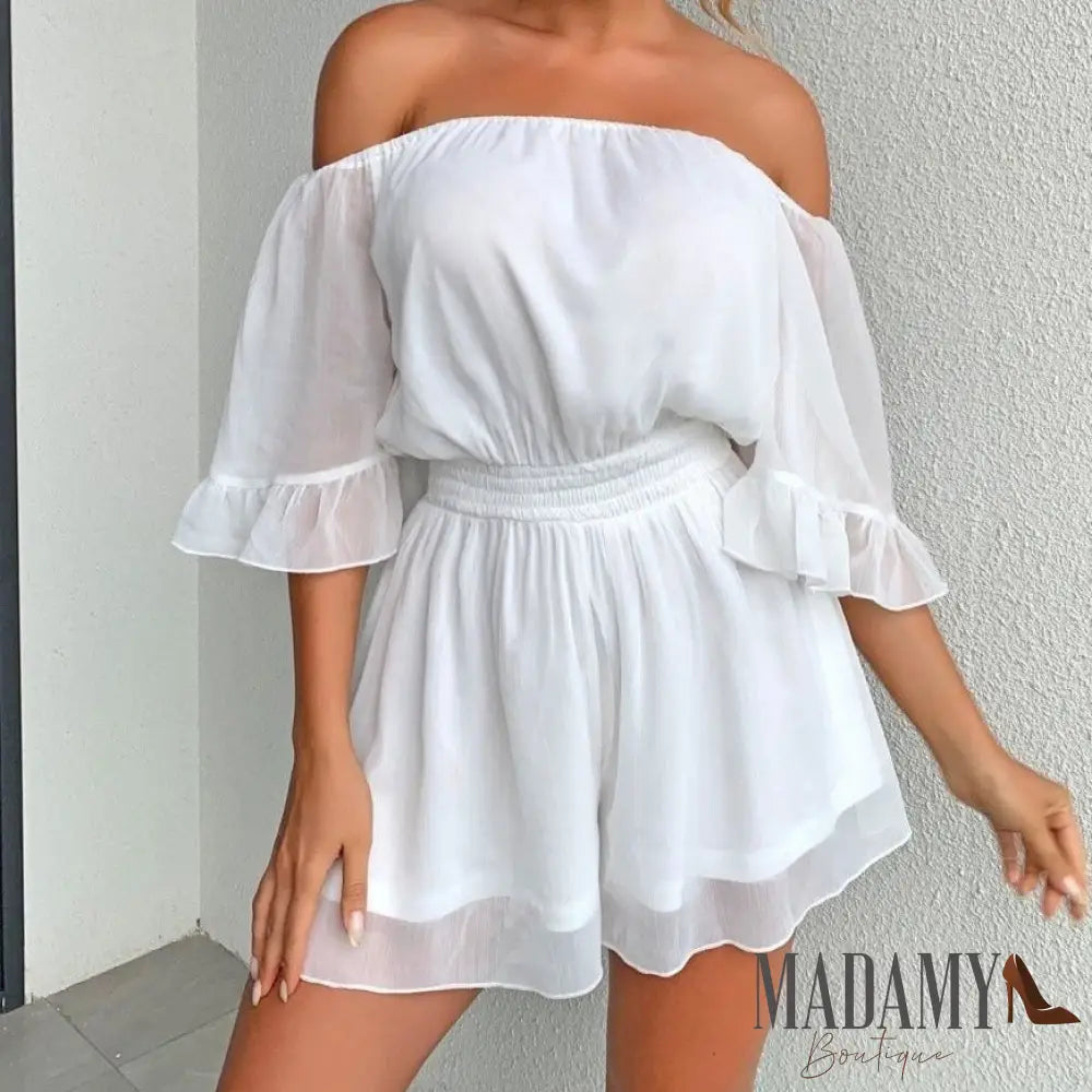 Macaquinho Seven - LUV Mulher - LF087 - Macaquinho Seven - Branco - P -