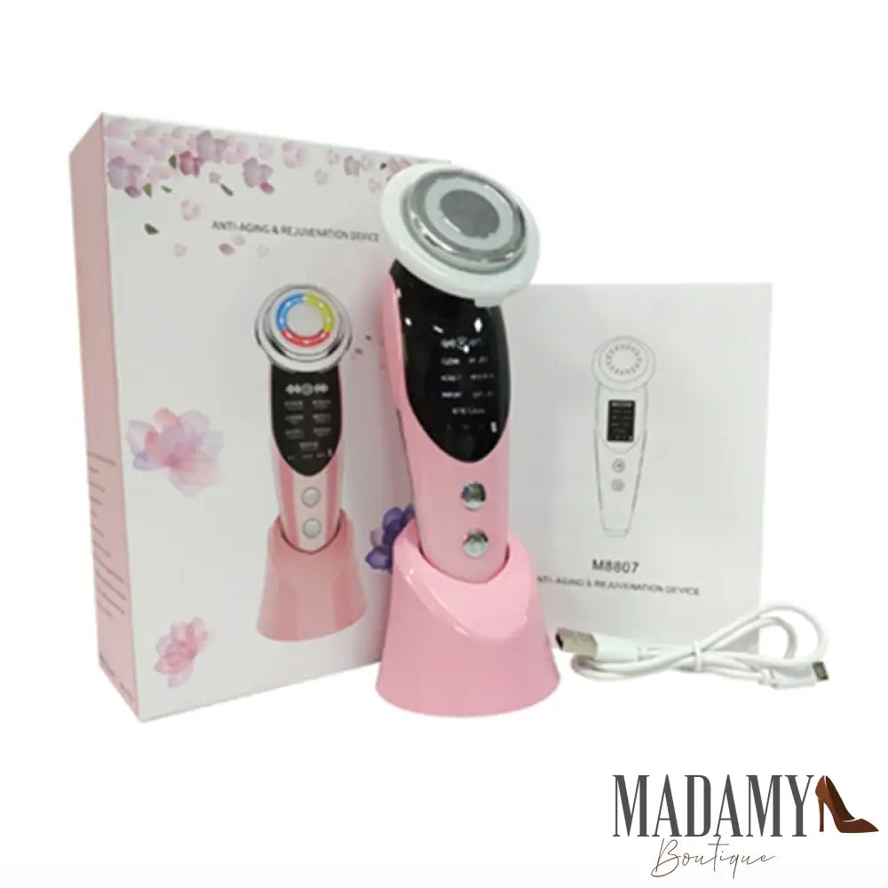 Massageador De Lifting Facial 7 Em 1 Rosa