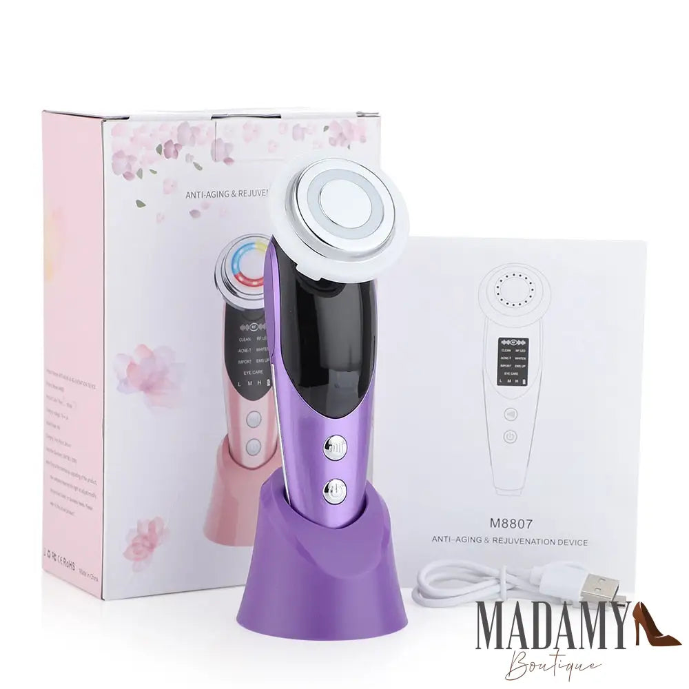 Massageador De Lifting Facial 7 Em 1 Roxo