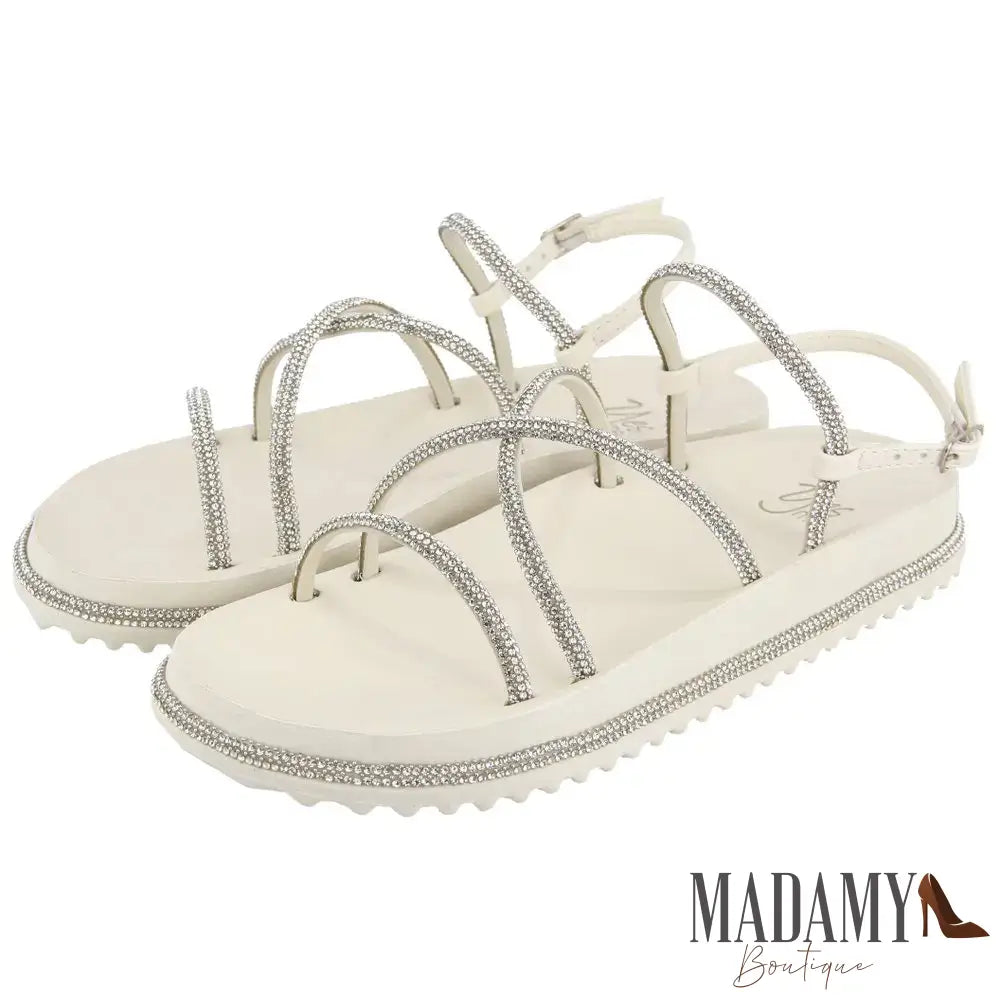 Sandália Papete Feminina Birken Tiras Strass Moda Pedraria Super Leve Confortável