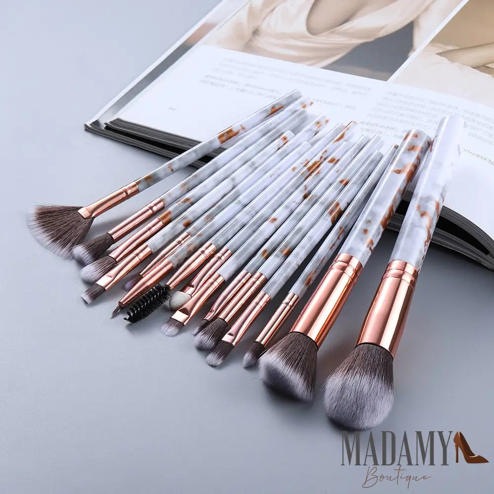 Pinceis De Maquiagem Profissional 15Pcs Dourado