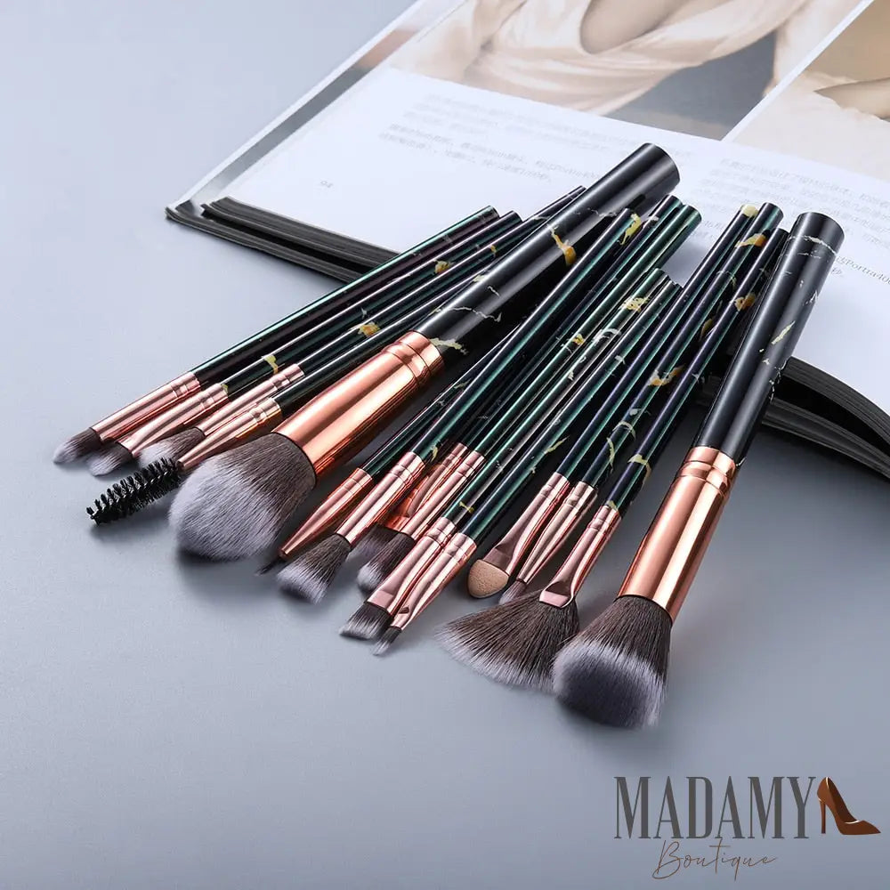 Pinceis De Maquiagem Profissional 15Pcs Preto
