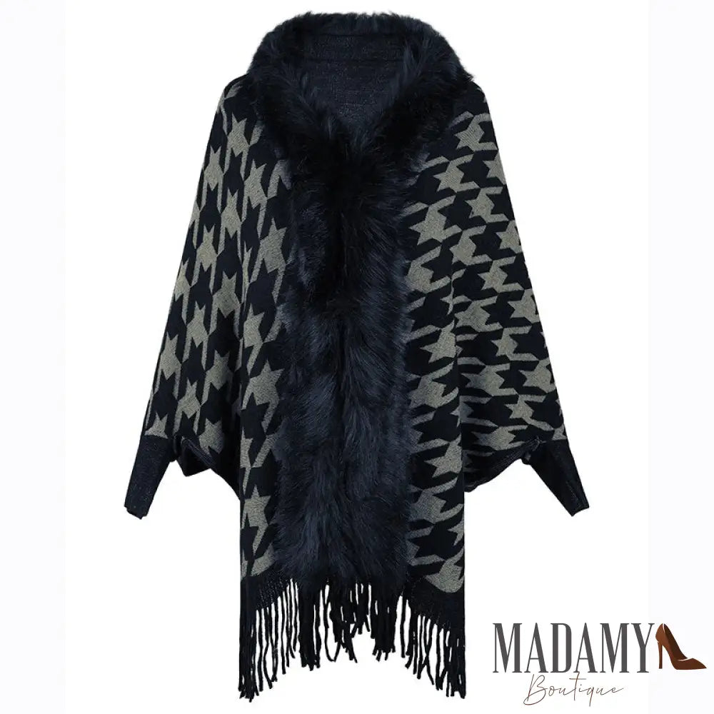 Poncho Madamy Aspyn Azul Marinho / Tamanho Único