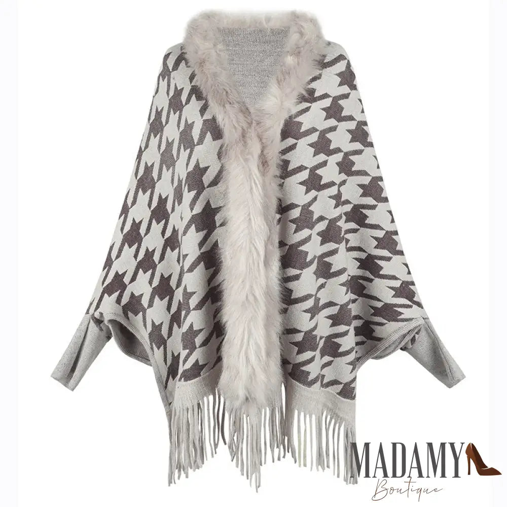 Poncho Madamy Aspyn Damasco / Tamanho Único