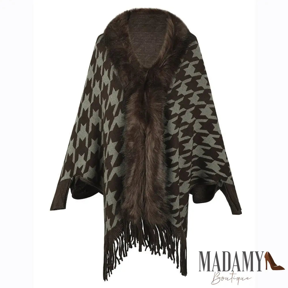 Poncho Madamy Aspyn Marrom / Tamanho Único