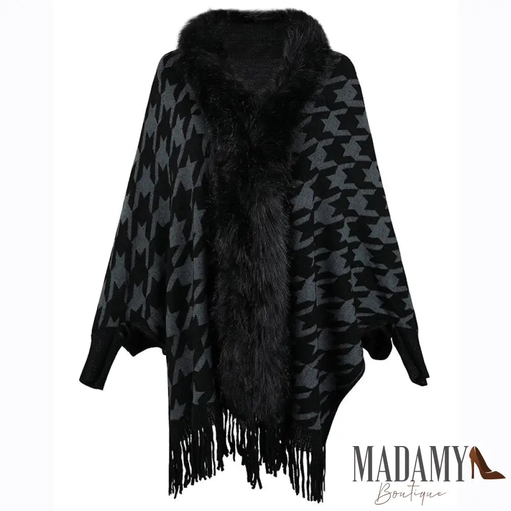 Poncho Madamy Aspyn Preto / Tamanho Único