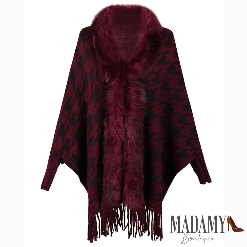 Poncho Madamy Aspyn Vermelho / Tamanho Único