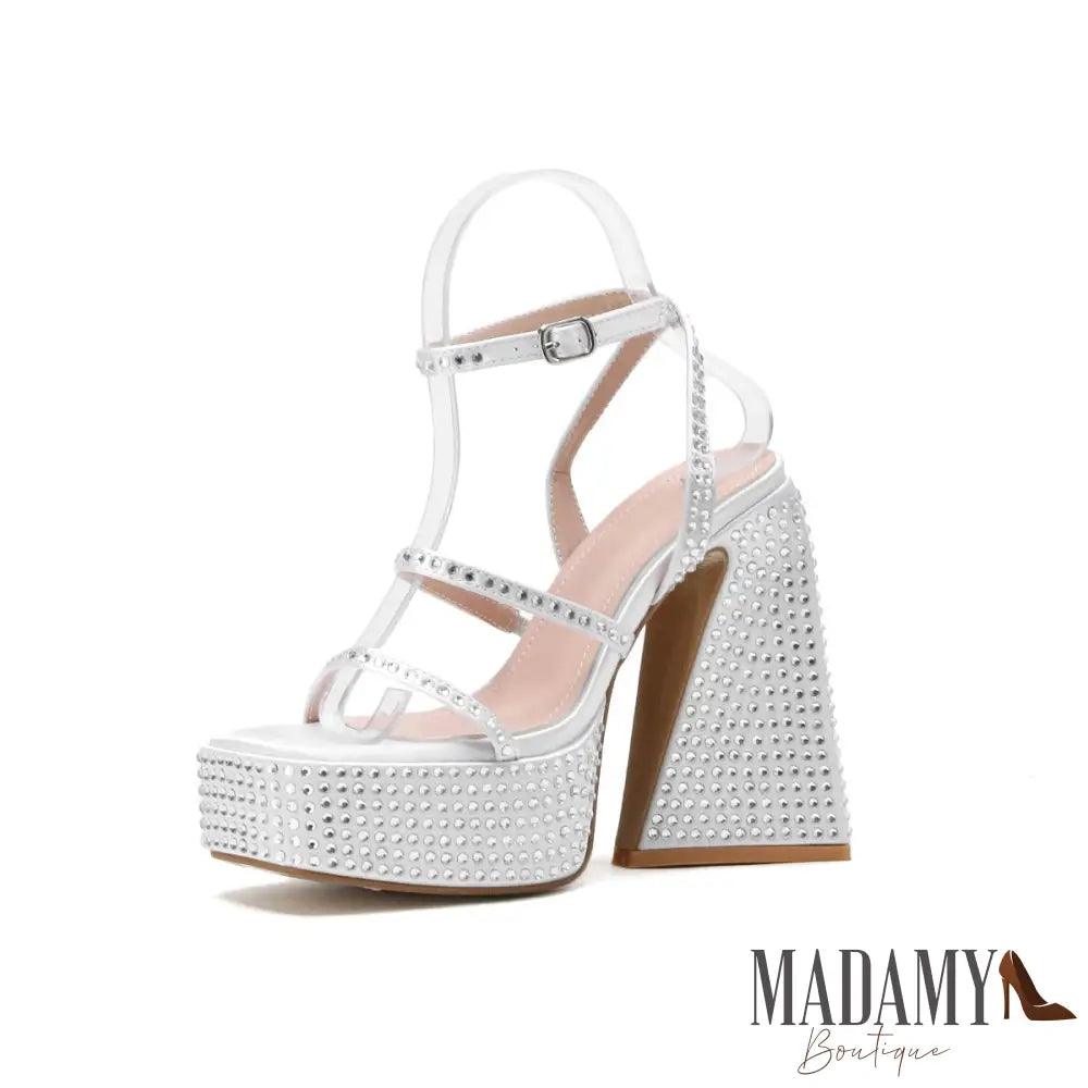 Sandália Madamy Stone Prata / 34 Calçados