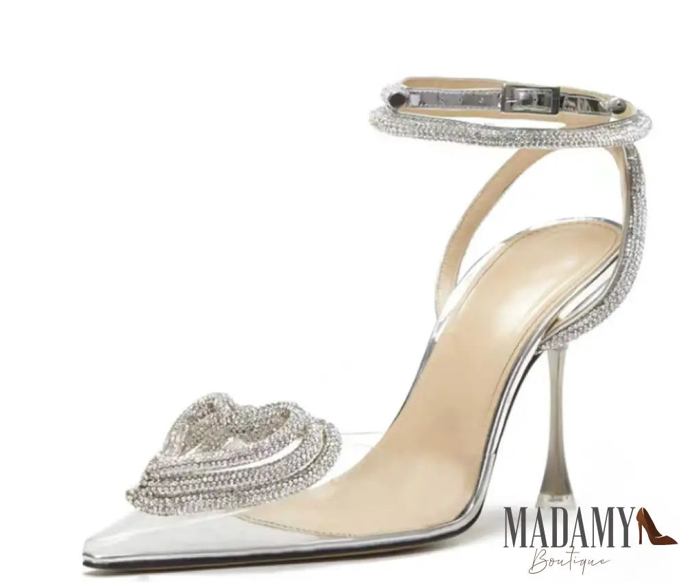 Scarpin Madamy Heart Prata / 32 Sapato