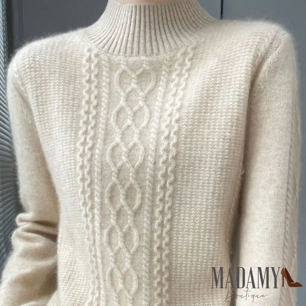 Suéter Madamy De Cashmere Bege Claro / Xgg