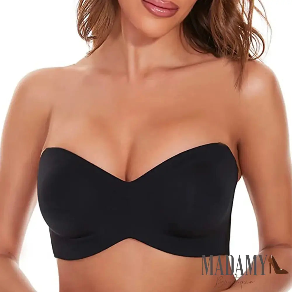 Sutiã Push-Up Sem Alças E Costura Preto / 34